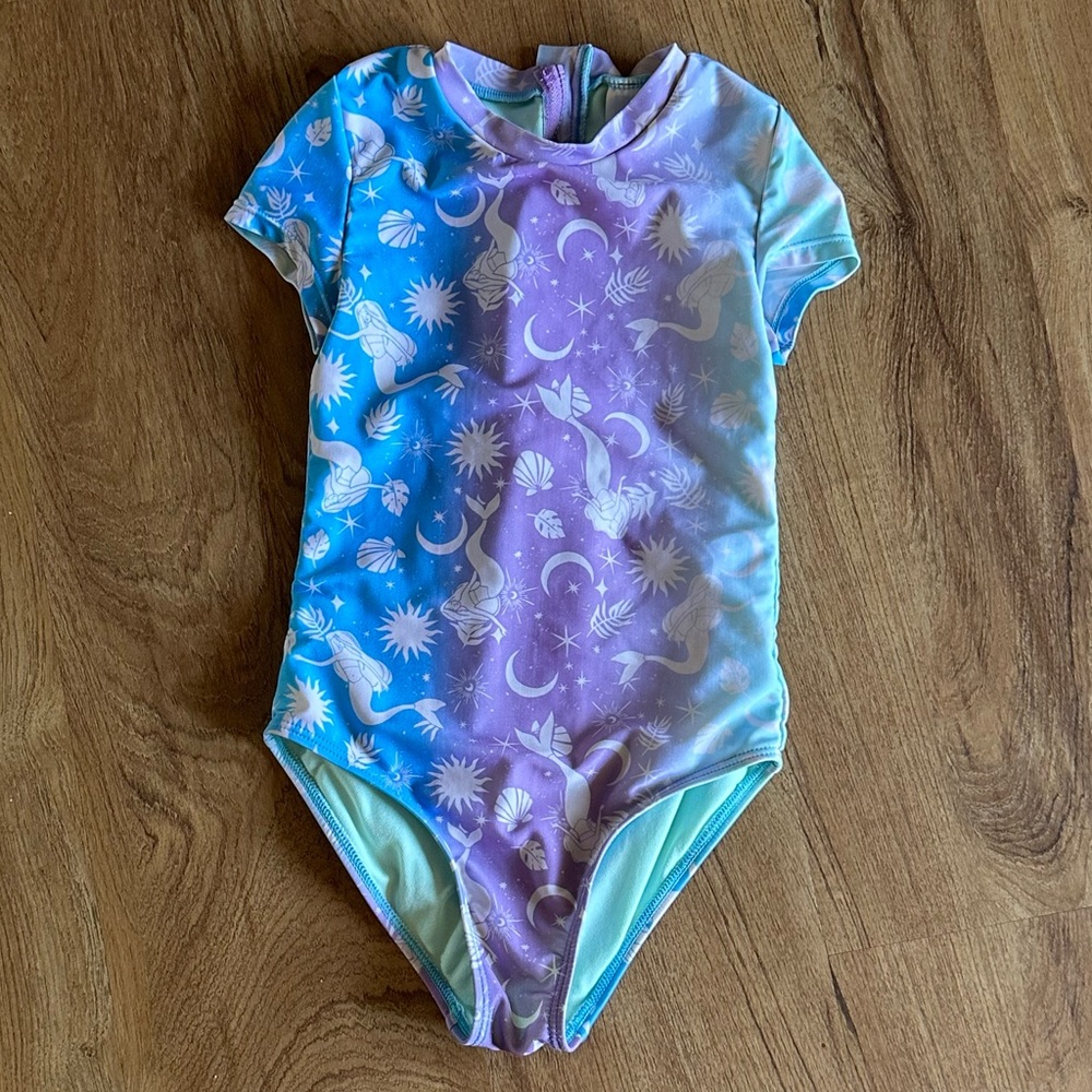 Blue and Purple Mermaid Patterned Swimsuit